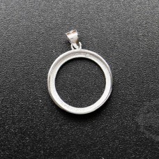 Silver round cabochon bezel settings DIY gemstone pendant